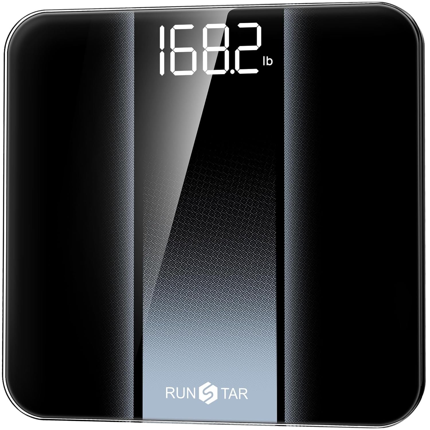 RunStar Digital Bathroom Scale for Body Weight with High Precision, Clear LED Backlight Display, Accurate Scale with Durable Tempered Glass, 400lb, Silver