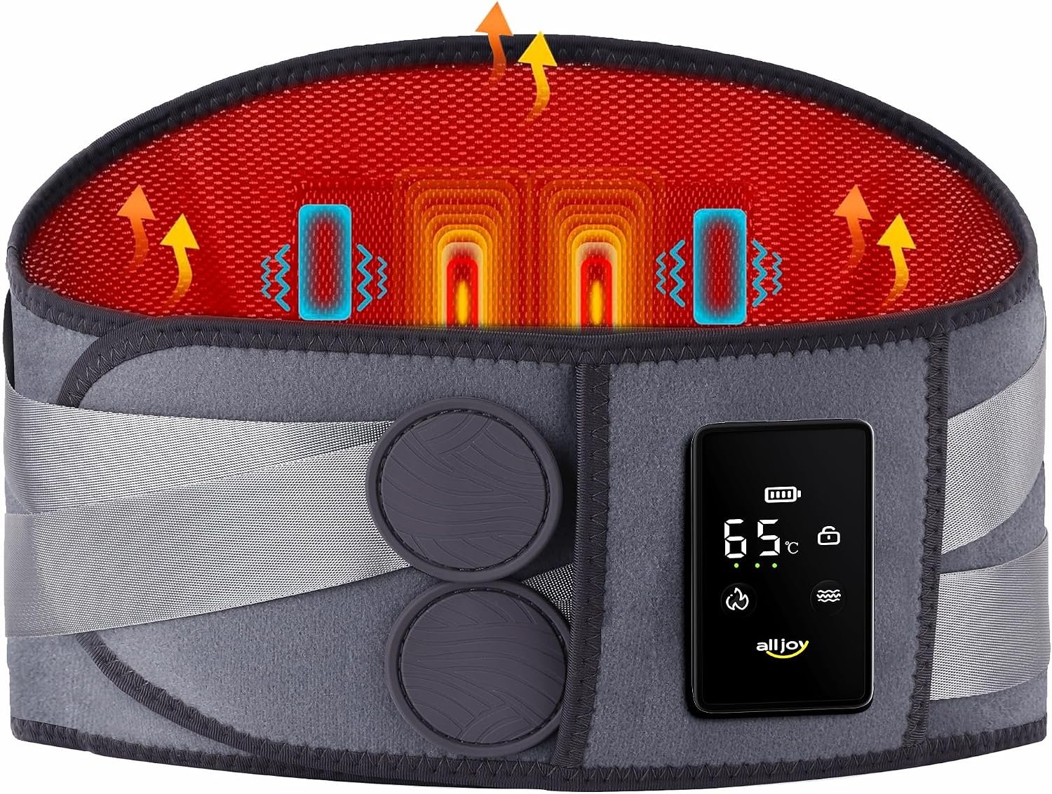 ALLJOY Cordless Heating Pad for Back 67″, FSA Eligible Lower Back Massager