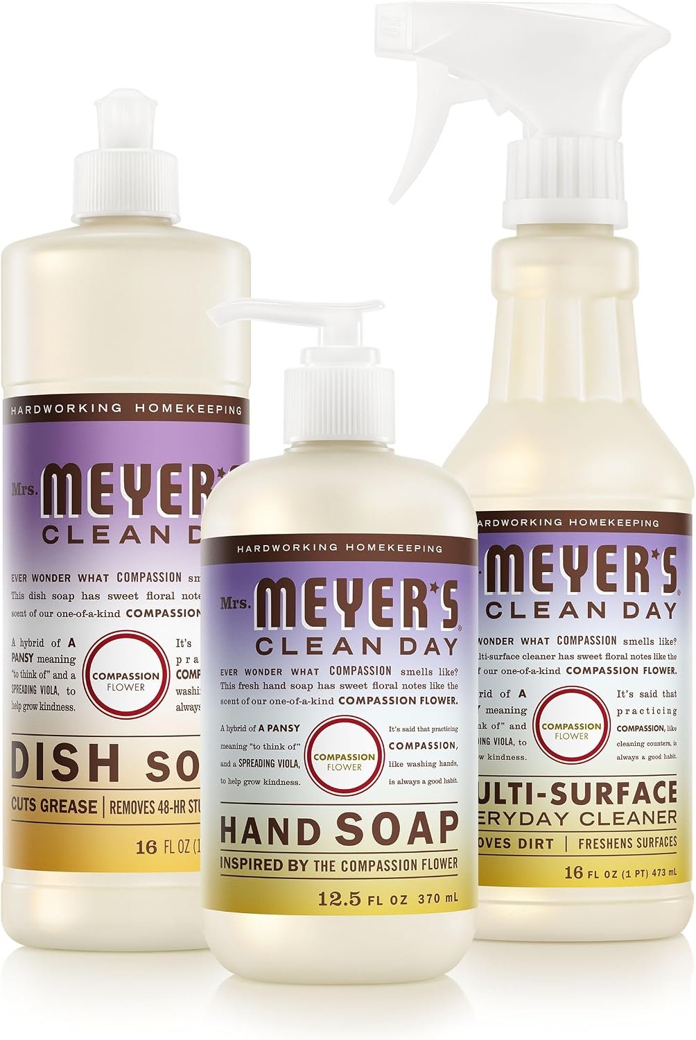 MRS. MEYER’S CLEAN DAY Kitchen Set, Compassion Flower, Cleaning Supplies