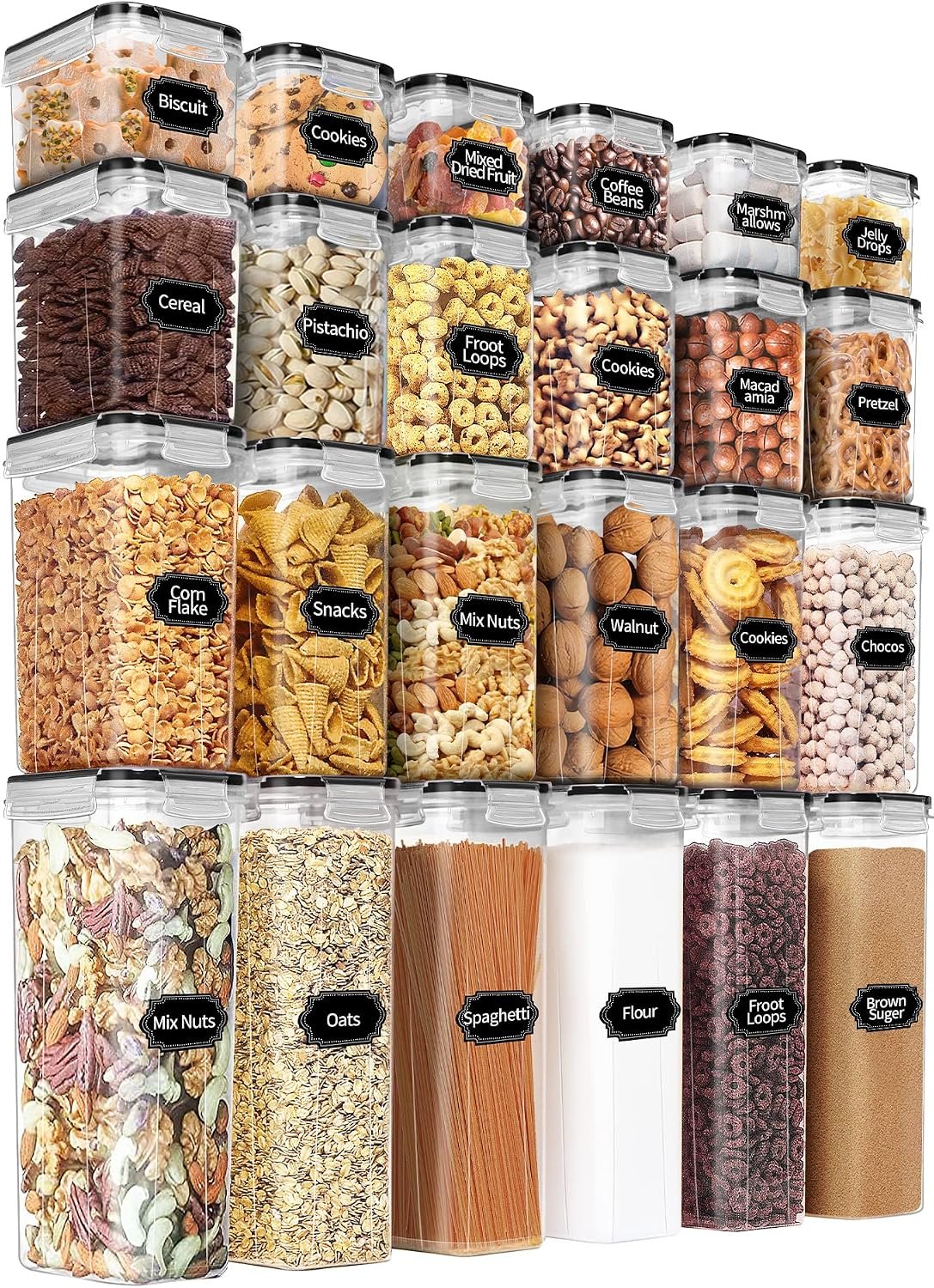 PRAKI Airtight Food Storage Containers Set with Lids – 24 PCS, BPA Free