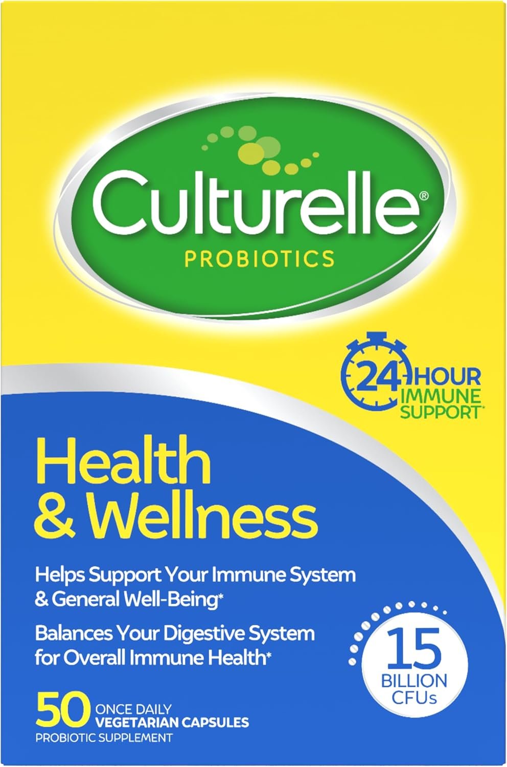 Culturelle Health & Wellness Daily Probiotic Supplement Men & Women, 50 Ct